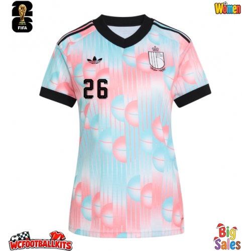 Belgium Matias Fernandez-Pardo #26 Replica Away Stadium Shirt for Women World Cup 2026 Short Sleeve